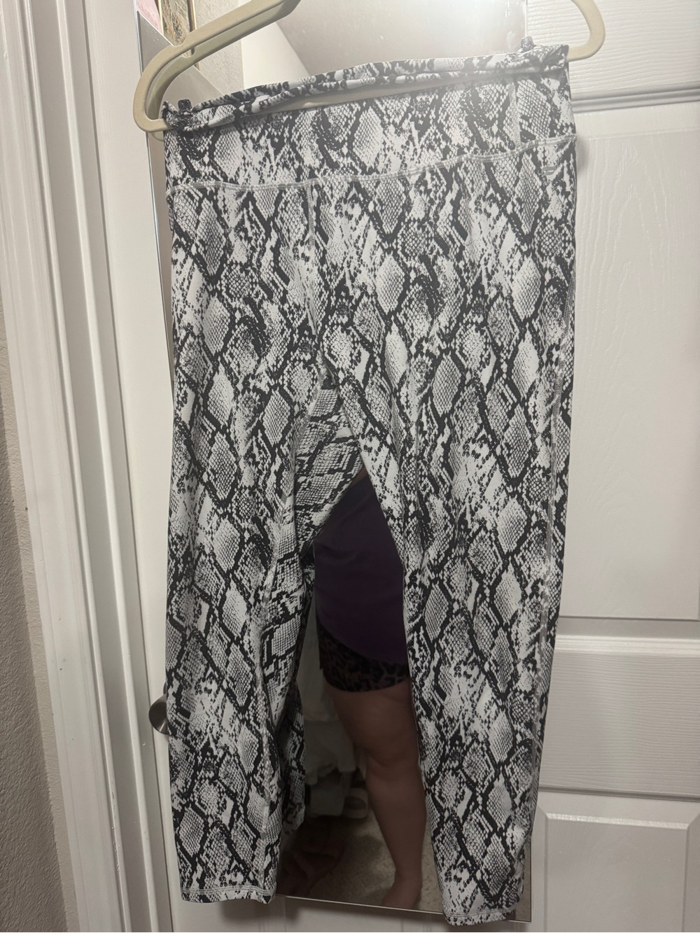 Fabletics Black & White Snake Print Leggings